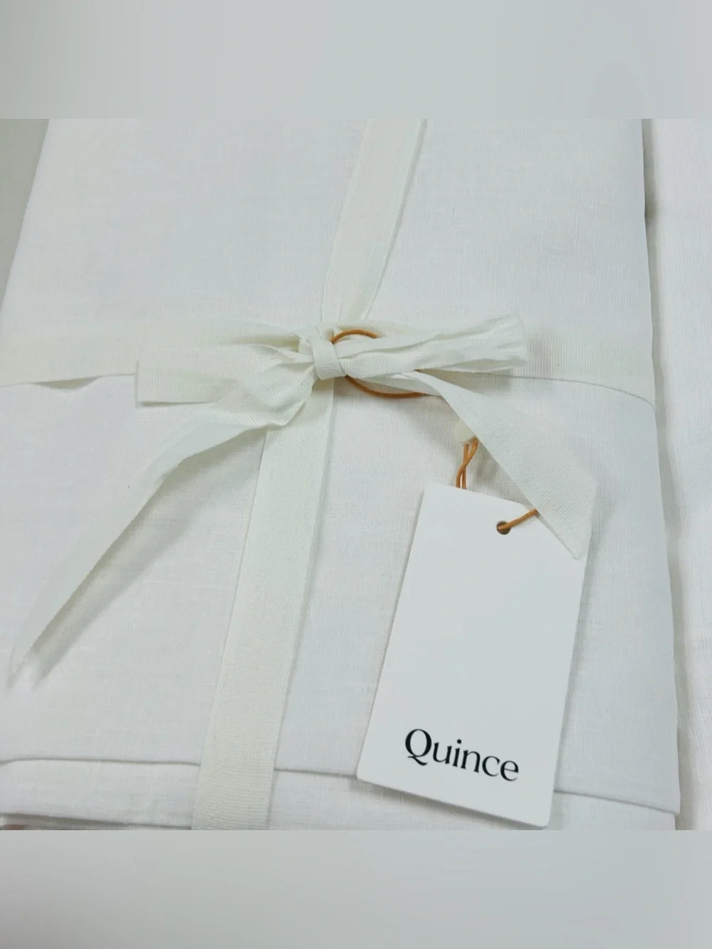NWT QUINCE Set Of 2 48x96 European Linen Curtains White 8695